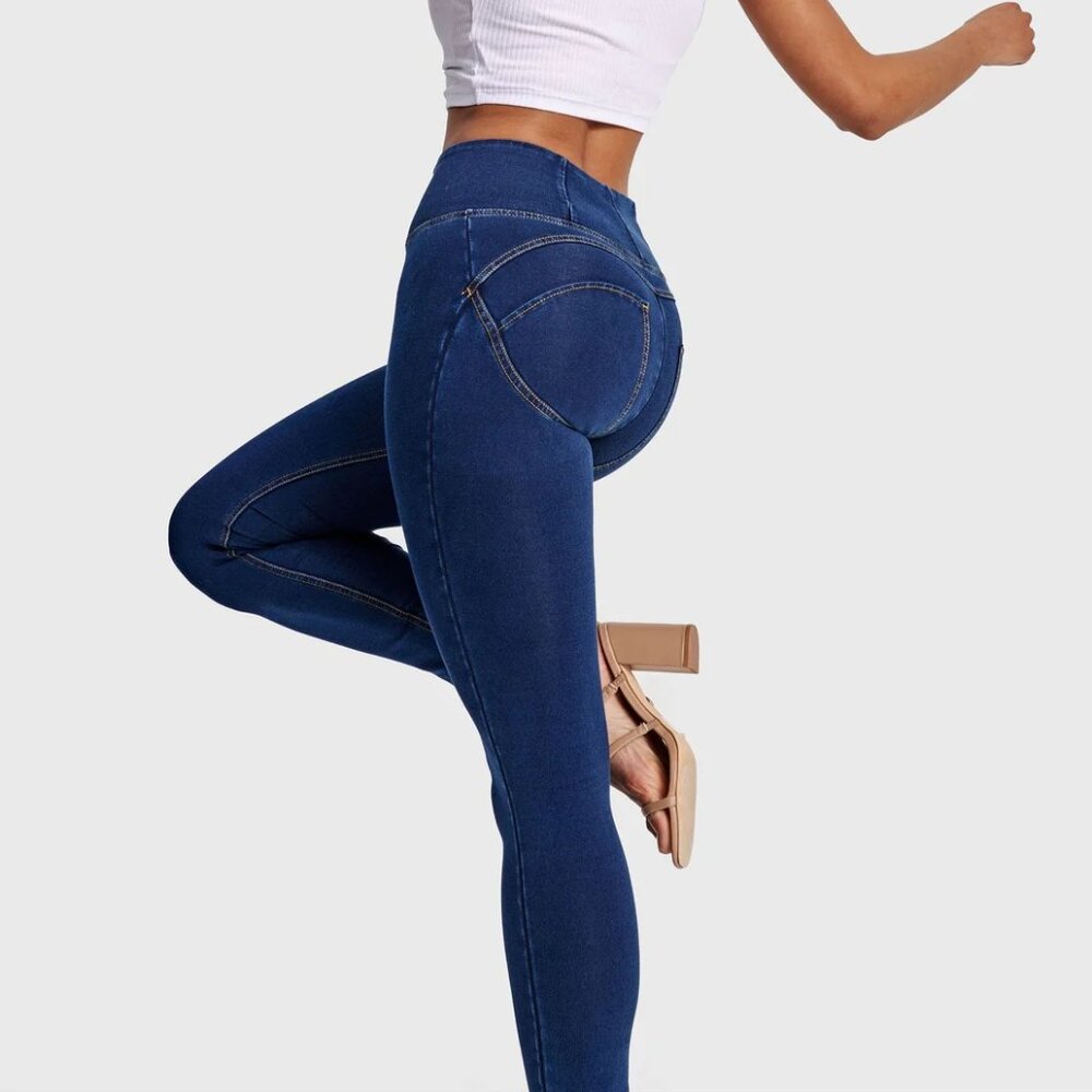 FREDDY $199 WR.UP Denim High Waisted Full Length Blue Dark Wash size 10 Stretch - Picture 9 of 16